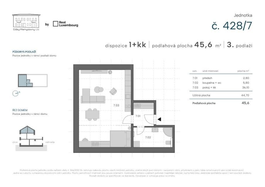 Pronájem bytu 2+kk 46 m², Elišky Přemyslovny, Praha, Praha Pronájem bytu 2+kk 46 m², Elišky Přemyslovny, Praha, Praha