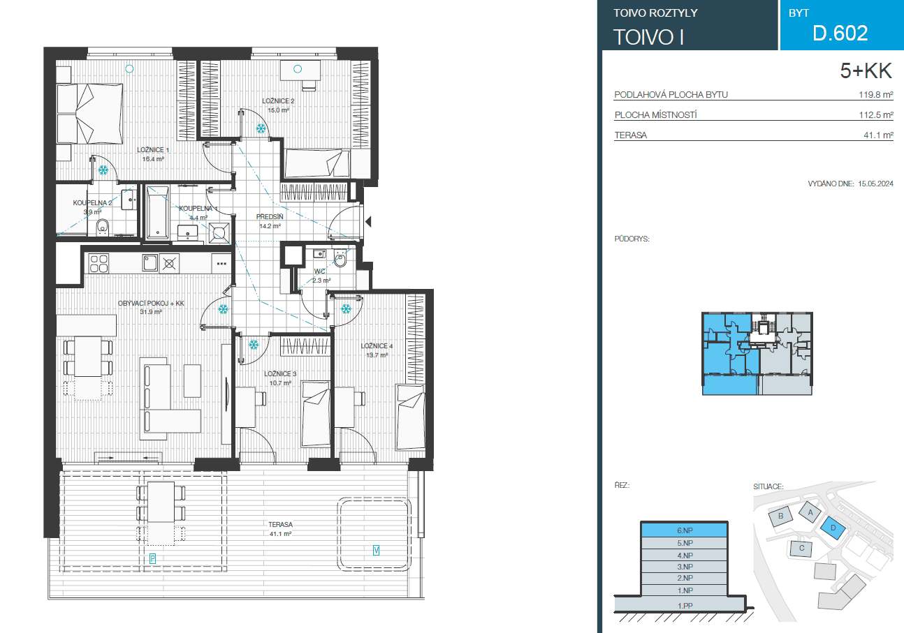 Prodej bytu 5+kk 119 m², Veselovského, Praha, Praha Prodej bytu 5+kk 119 m², Veselovského, Praha, Praha