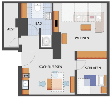 Pronájem bytu 1+1 34 m², Senden, Bavorsko Pronájem bytu 1+1 34 m², Senden, Bavorsko