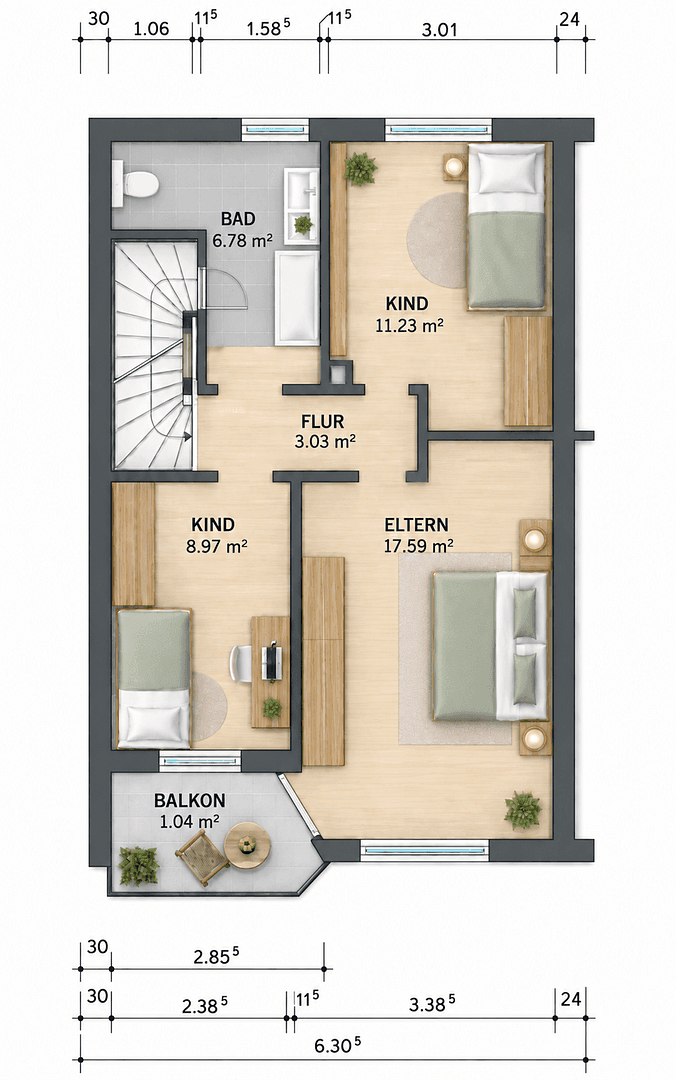 Prodej domu 110 m², pozemek 296 m², Vöhringen, Bavorsko Prodej domu 110 m², pozemek 296 m², Vöhringen, Bavorsko