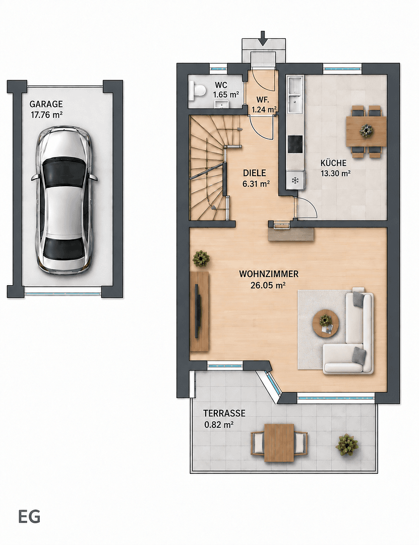 Prodej domu 110 m², pozemek 296 m², Vöhringen, Bavorsko Prodej domu 110 m², pozemek 296 m², Vöhringen, Bavorsko