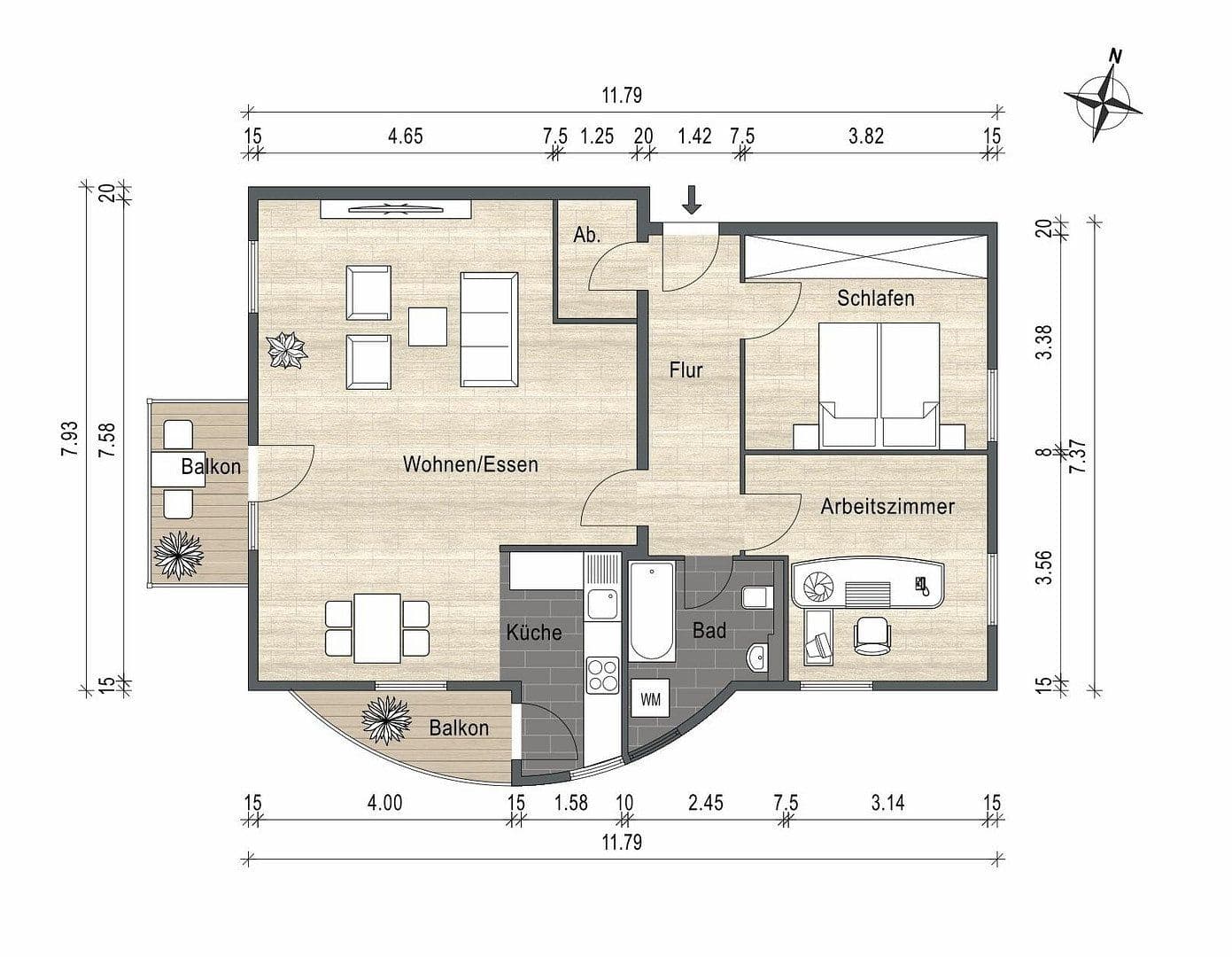 Pronájem bytu 3+1 88 m², Landsham bei Kirchheim, Bavorsko Pronájem bytu 3+1 88 m², Landsham bei Kirchheim, Bavorsko