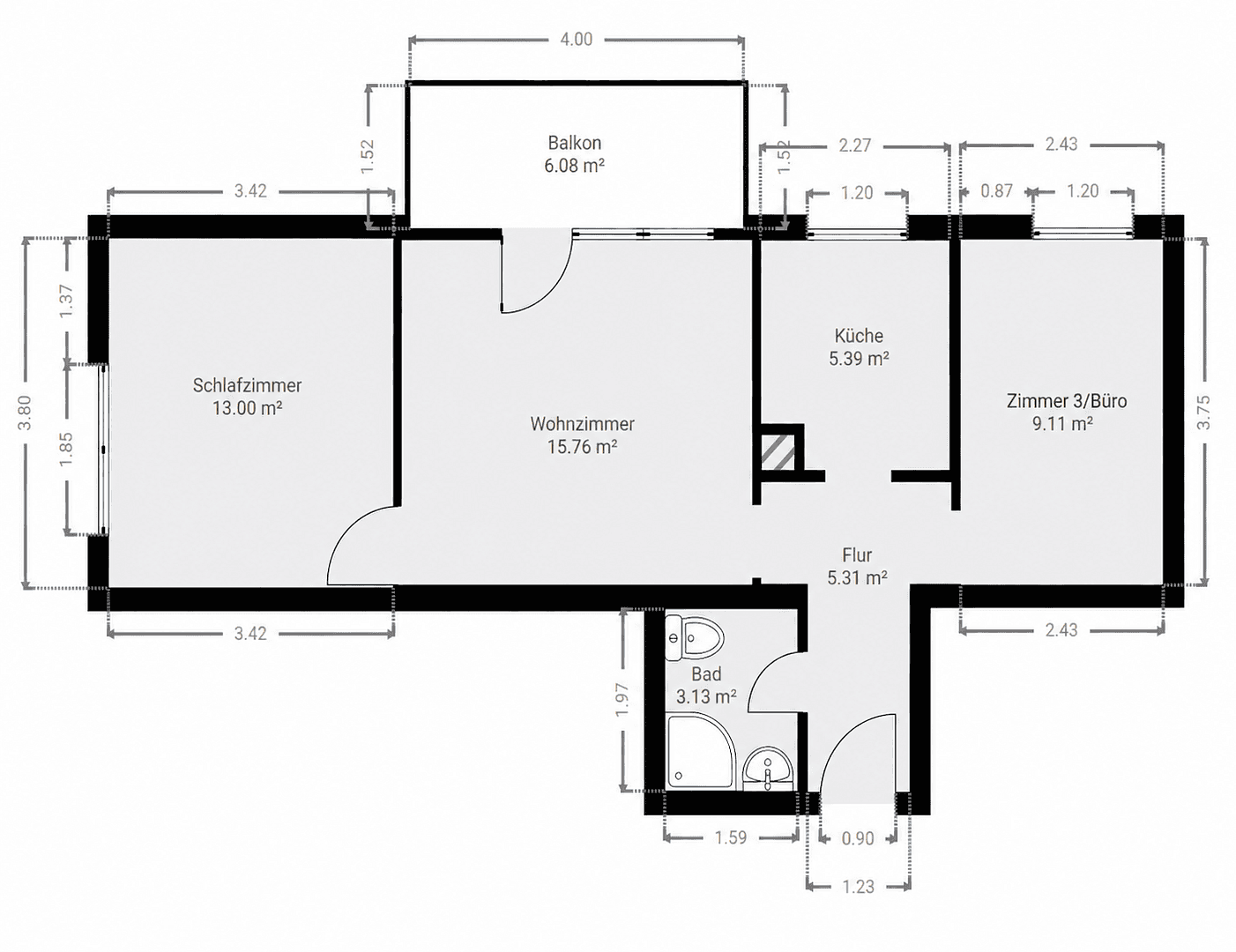 Prodej bytu 3+1 55 m², Niederhofenstraße 56, Leonberg, Bádensko-Württembersko Prodej bytu 3+1 55 m², Niederhofenstraße 56, Leonberg, Bádensko-Württembersko