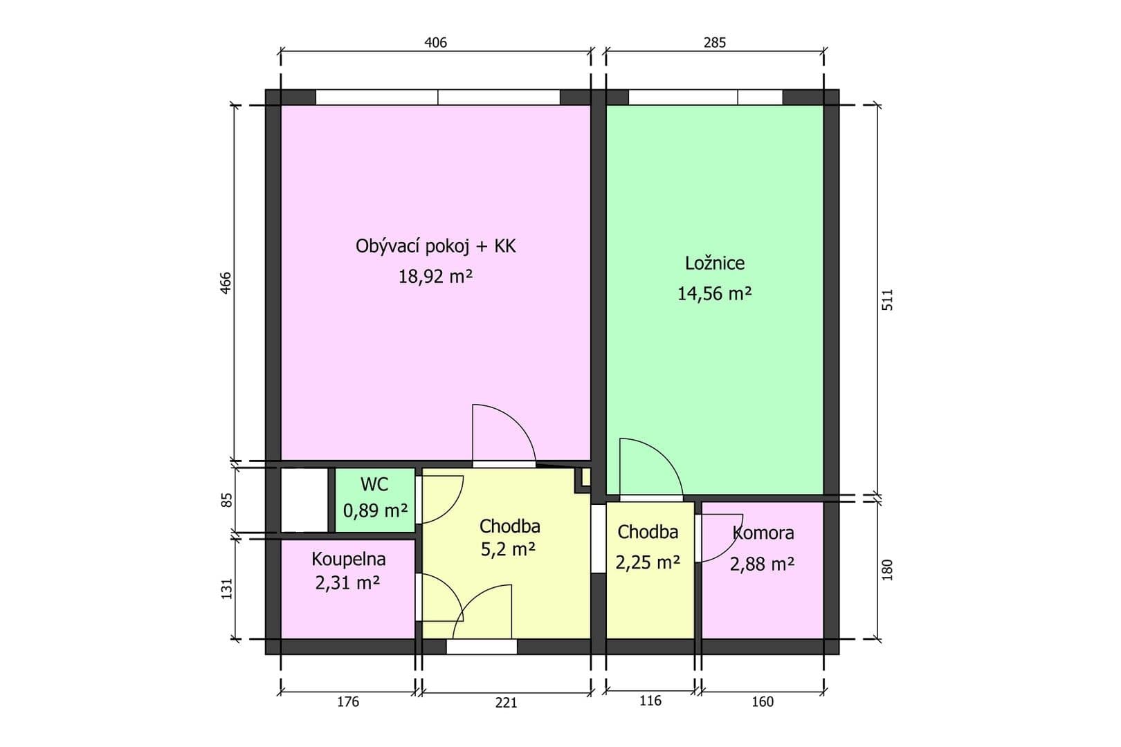 Pronájem bytu 2+kk 49 m², Gabinova, Praha, Praha Pronájem bytu 2+kk 49 m², Gabinova, Praha, Praha