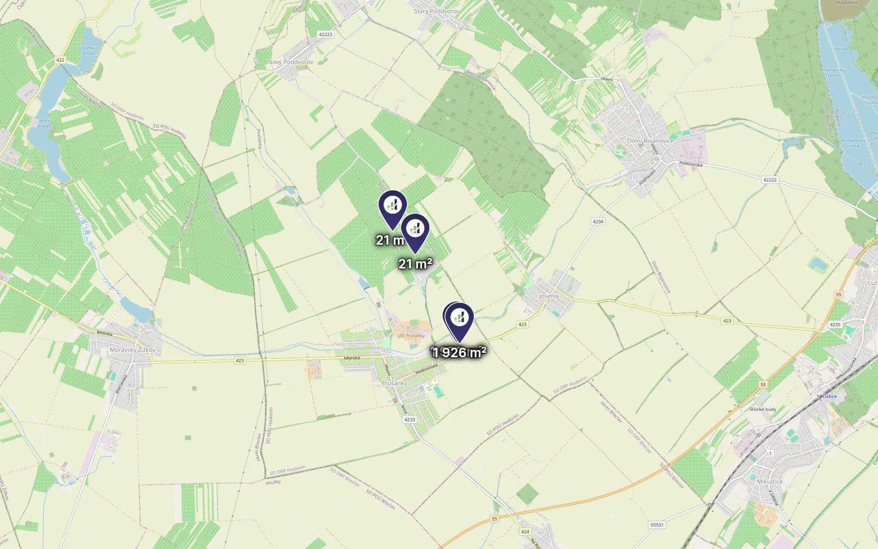 Prodej pozemku 3.938 m², Prušánky, Jihomoravský kraj Prodej pozemku 3.938 m², Prušánky, Jihomoravský kraj