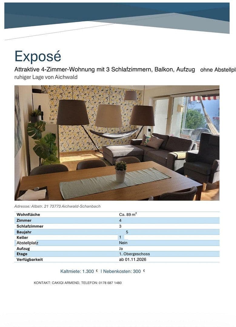 Pronájem bytu 4+1 89 m², Albstraße 21, Aichwald, Bádensko-Württembersko Pronájem bytu 4+1 89 m², Albstraße 21, Aichwald, Bádensko-Württembersko