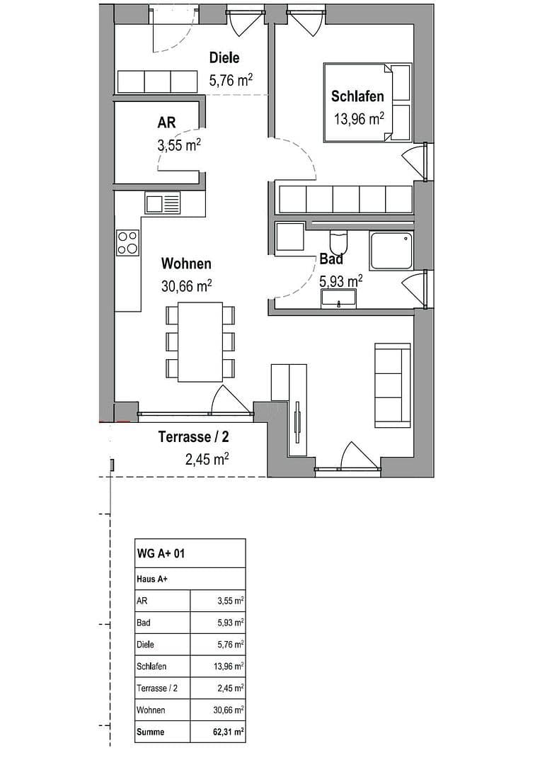 Pronájem bytu 2+1 63 m², Südtiroler Straße 1a, Passau, Bavorsko Pronájem bytu 2+1 63 m², Südtiroler Straße 1a, Passau, Bavorsko