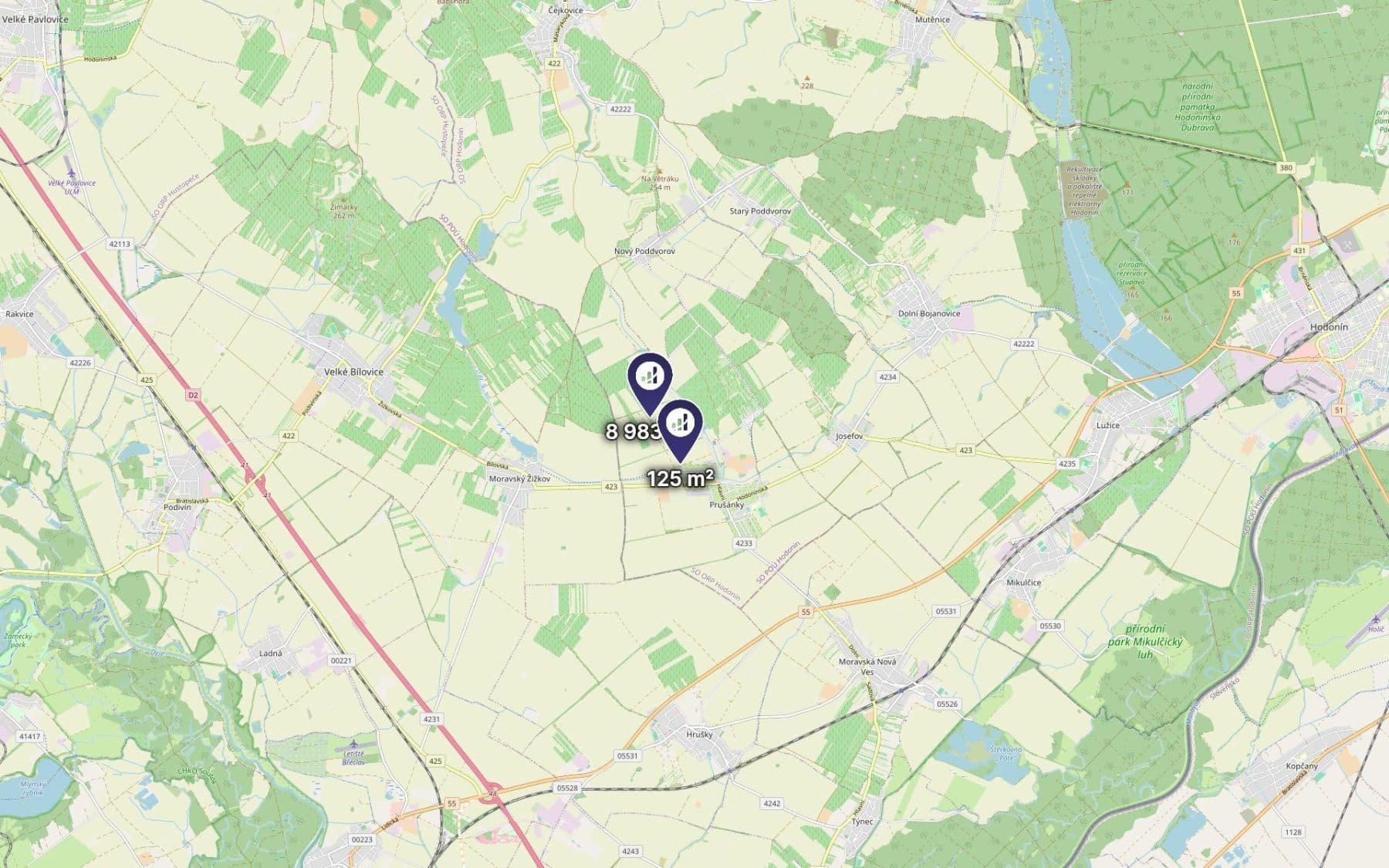 Prodej pozemku 9.108 m², Prušánky, Jihomoravský kraj Prodej pozemku 9.108 m², Prušánky, Jihomoravský kraj