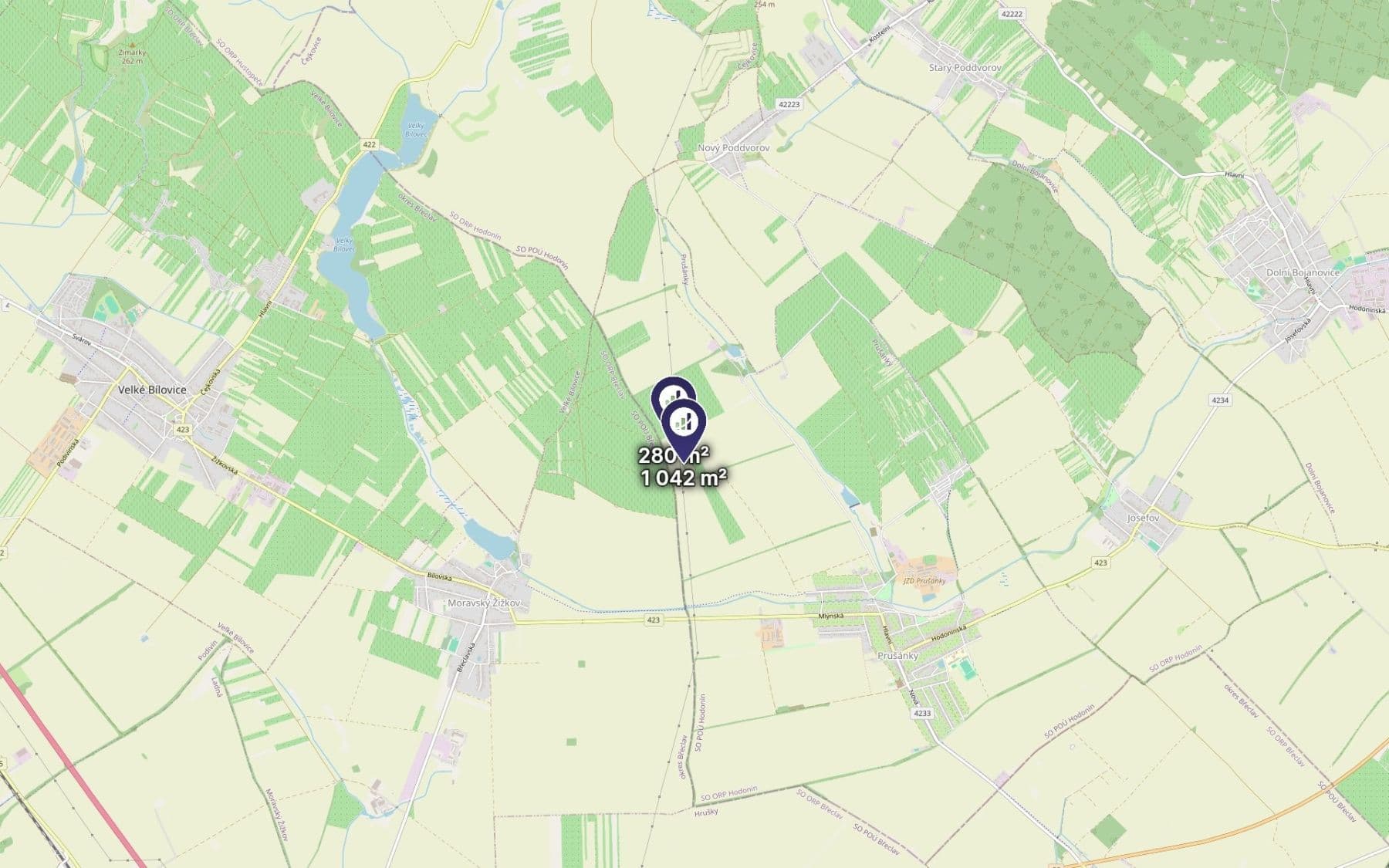 Prodej pozemku 1.322 m², Prušánky, Jihomoravský kraj Prodej pozemku 1.322 m², Prušánky, Jihomoravský kraj