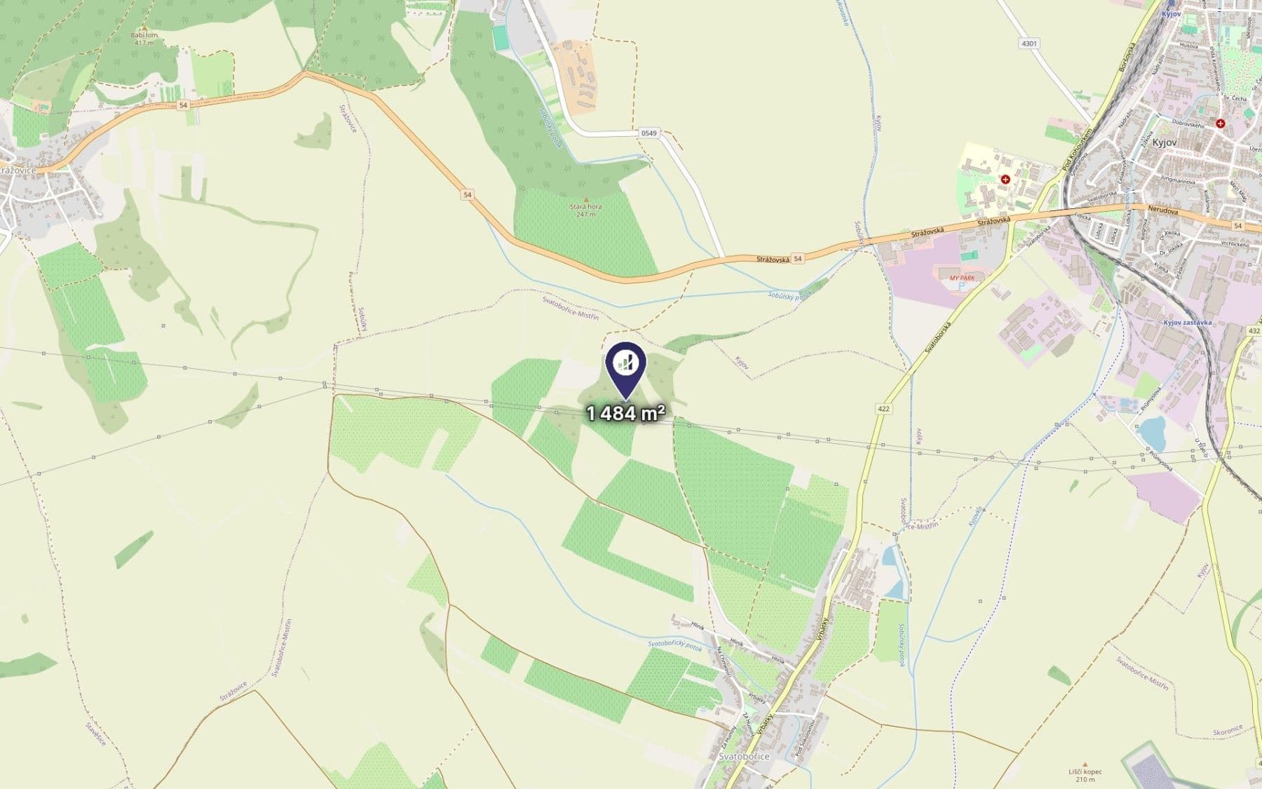 Prodej pozemku 1.484 m², Svatobořice-Mistřín, Jihomoravský kraj Prodej pozemku 1.484 m², Svatobořice-Mistřín, Jihomoravský kraj