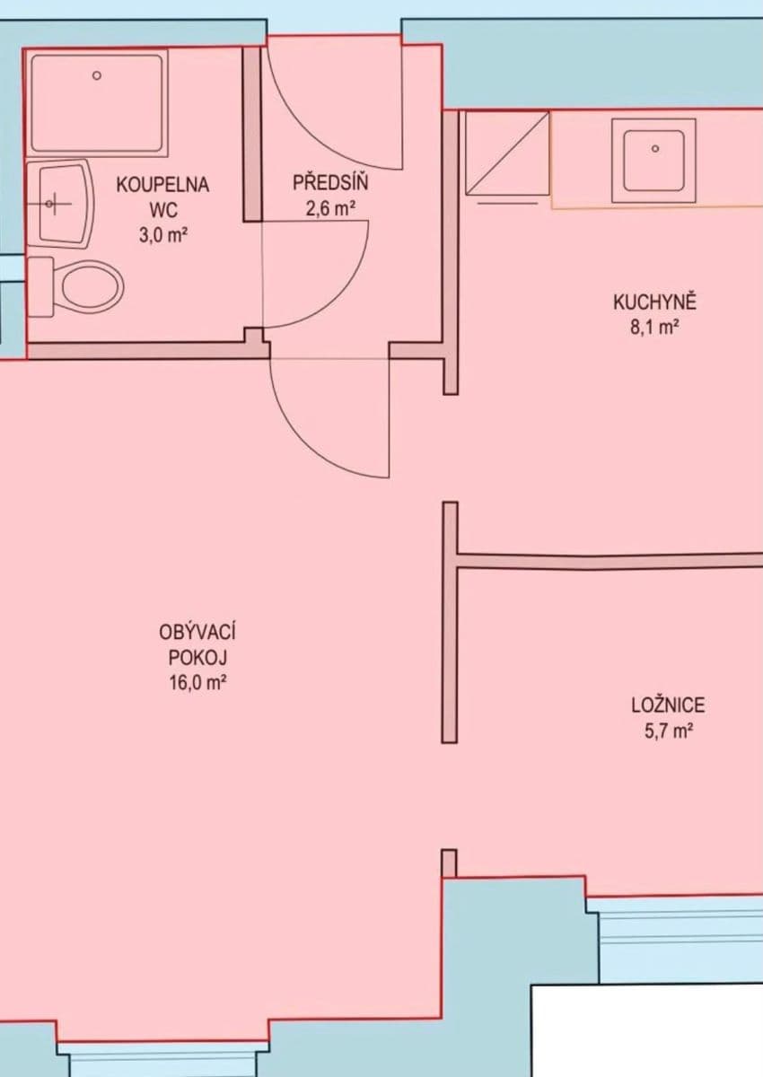 Pronájem bytu 2+1 37 m², Žerotínova, Praha, Praha Pronájem bytu 2+1 37 m², Žerotínova, Praha, Praha