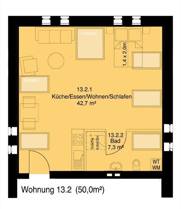 Pronájem bytu 1+1 50 m², Paulihof 2, Šlesvik, Šlesvicko-Holštýnsko Pronájem bytu 1+1 50 m², Paulihof 2, Šlesvik, Šlesvicko-Holštýnsko