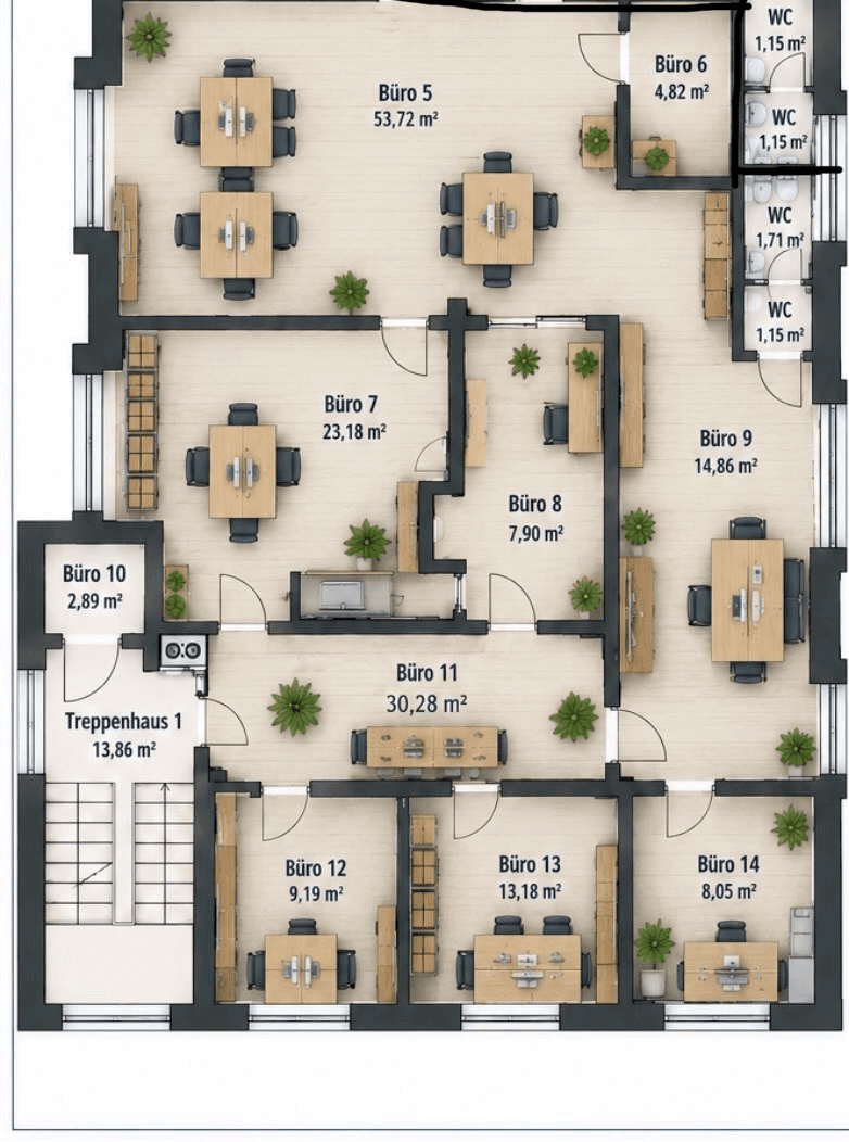 Pronájem kanceláře 187 m², Würzburg, Bavorsko Pronájem kanceláře 187 m², Würzburg, Bavorsko