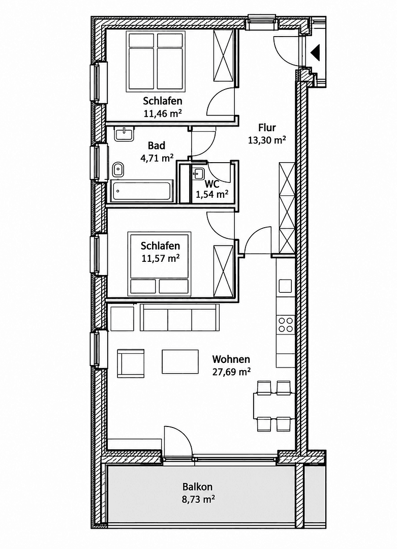Prodej bytu 3+1 75 m², Büsum, Šlesvicko-Holštýnsko Prodej bytu 3+1 75 m², Büsum, Šlesvicko-Holštýnsko