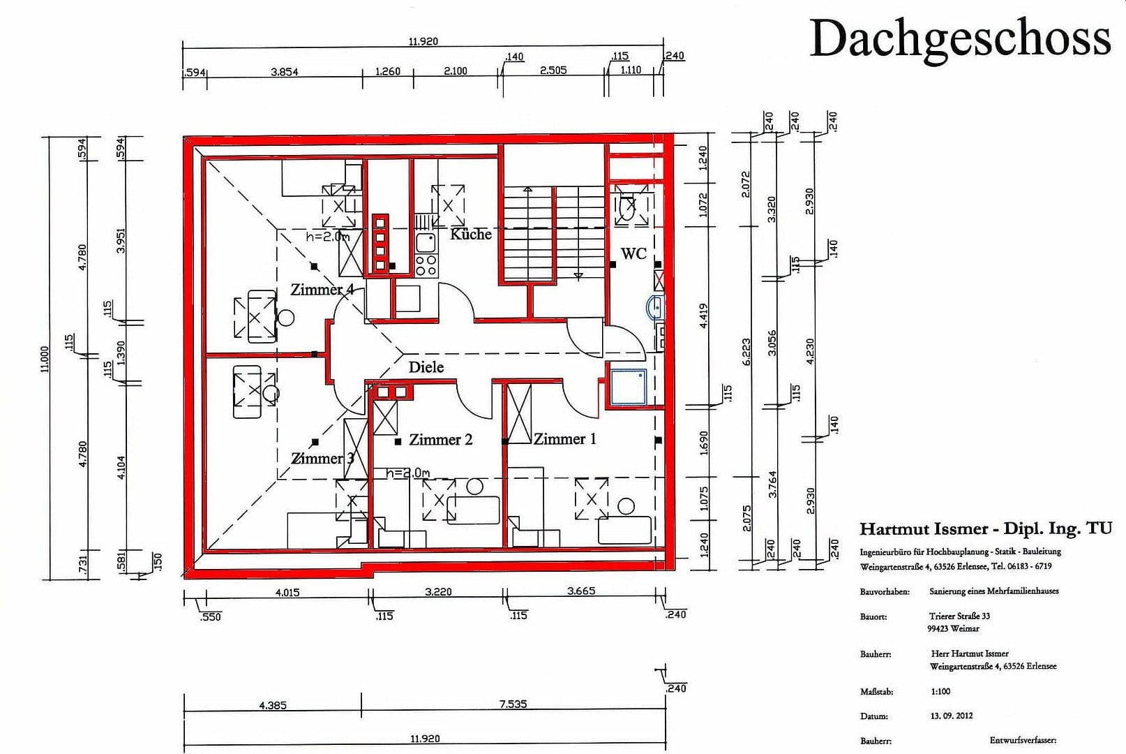 Pronájem bytu 4+1 69 m², Trierer Straße 33, Weimar, Durynsko Pronájem bytu 4+1 69 m², Trierer Straße 33, Weimar, Durynsko