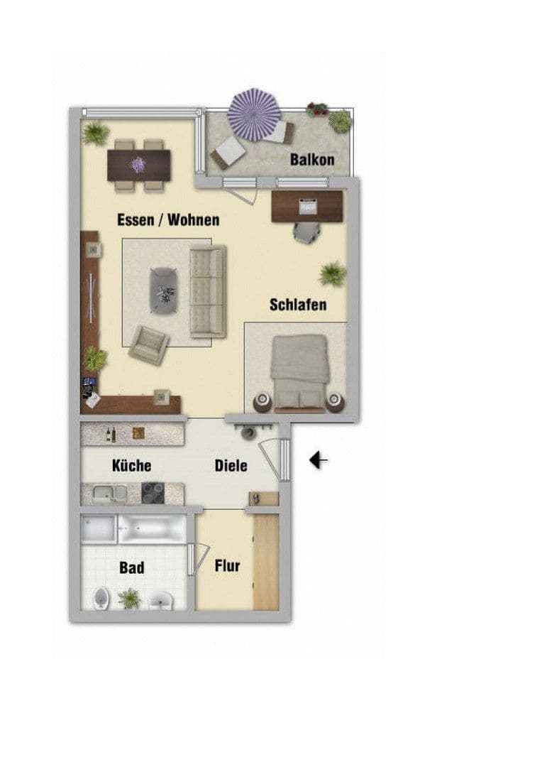 Pronájem bytu 1+1 50 m², Haimhausen, Bavorsko Pronájem bytu 1+1 50 m², Haimhausen, Bavorsko