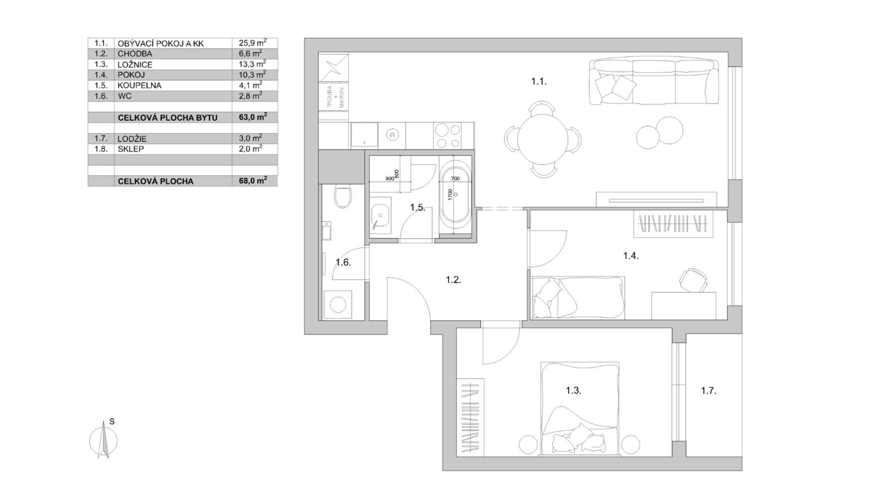 Prodej bytu 3+kk 68 m², Petýrkova, Praha, Praha Prodej bytu 3+kk 68 m², Petýrkova, Praha, Praha