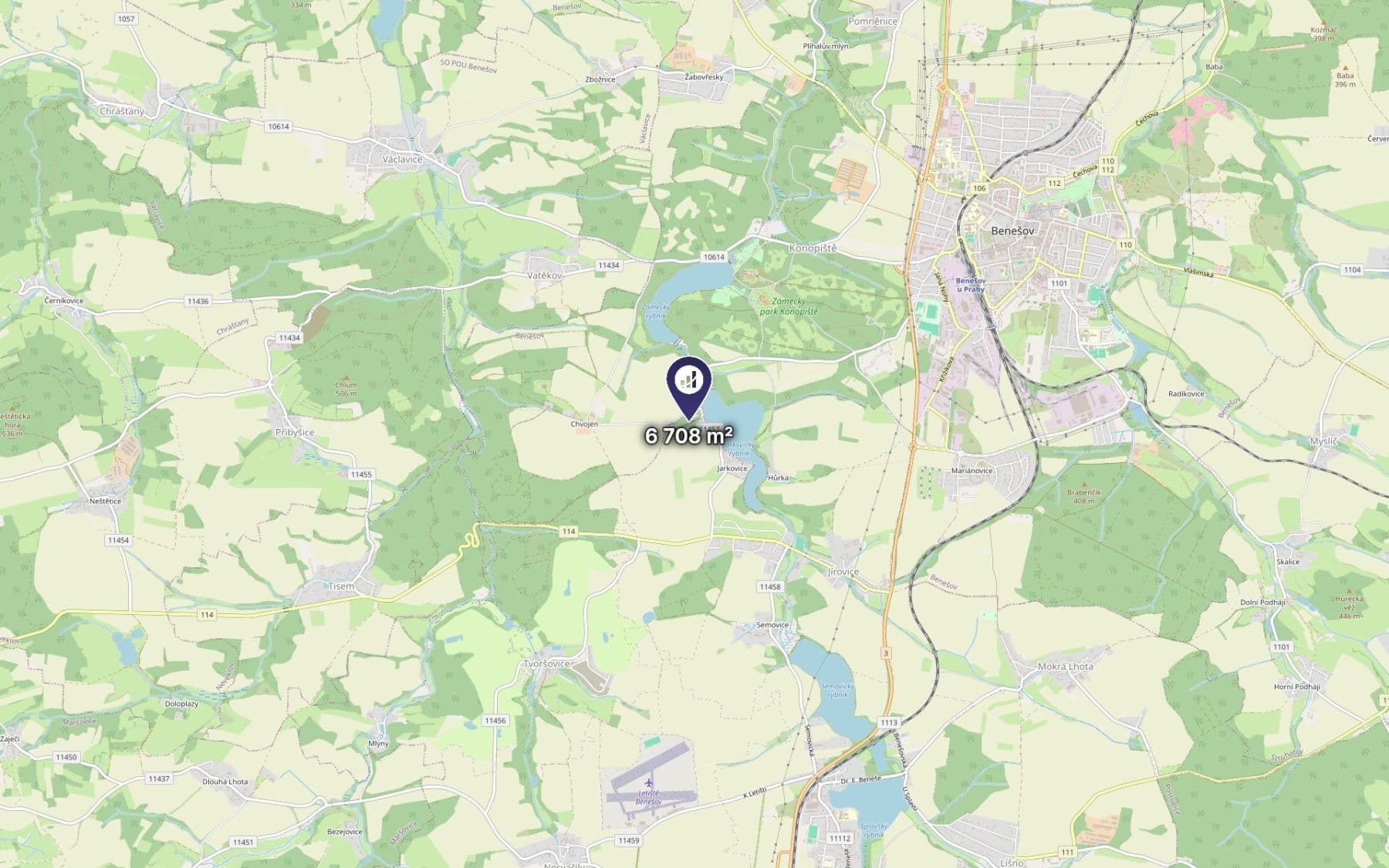Prodej pozemku 6.708 m², Bystřice, Středočeský kraj Prodej pozemku 6.708 m², Bystřice, Středočeský kraj