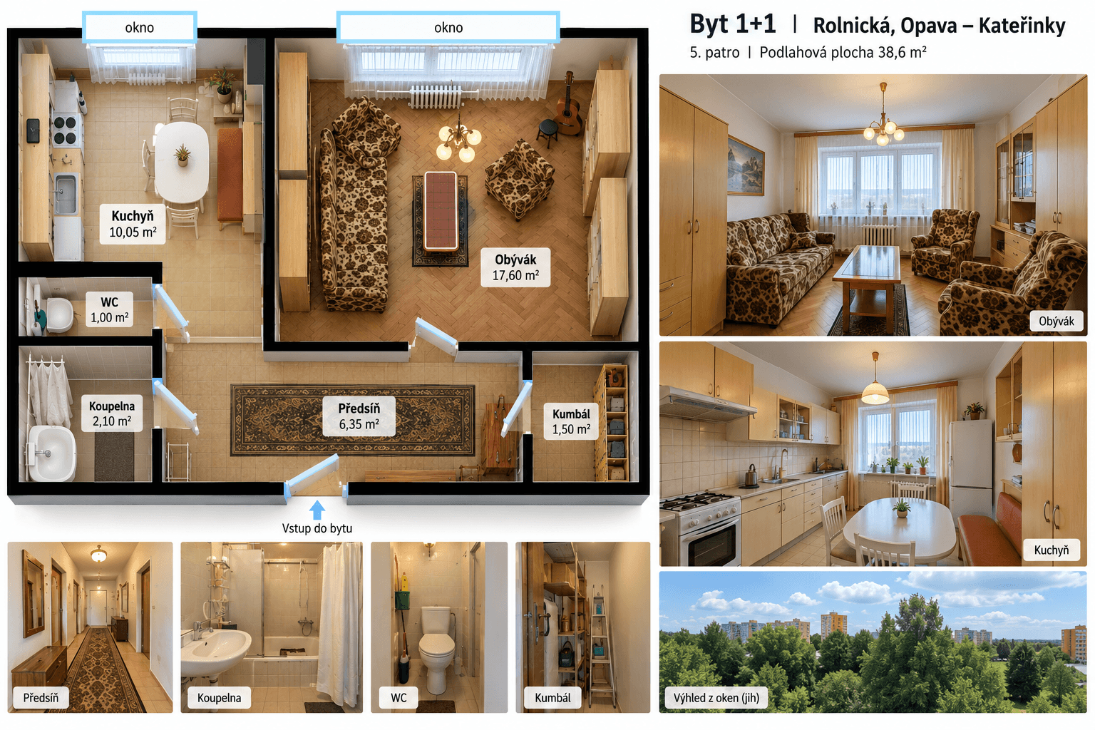 Pronájem bytu 1+1 38 m², Rolnická, Opava, Moravskoslezský kraj Pronájem bytu 1+1 38 m², Rolnická, Opava, Moravskoslezský kraj