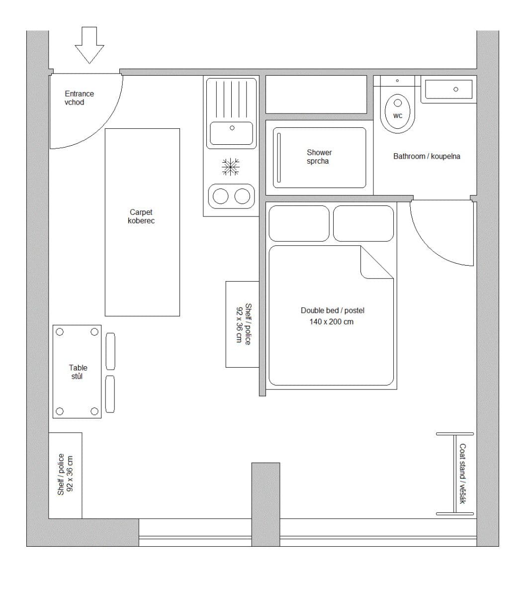 Pronájem bytu 20 m², Ďáblická, Praha, Praha Pronájem bytu 20 m², Ďáblická, Praha, Praha
