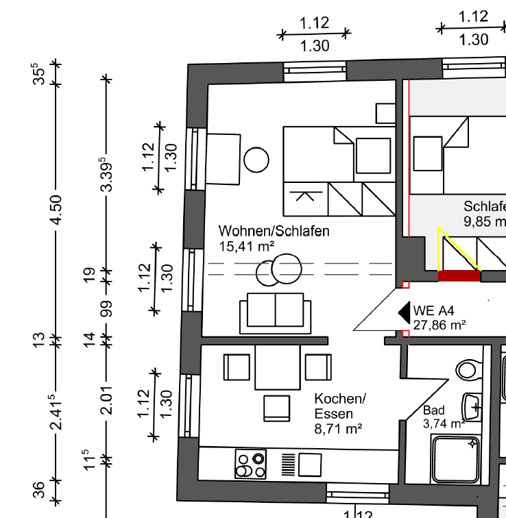 Pronájem bytu 1+1 14 m², Bahnhofstraße 13, Münchberg, Bavorsko Pronájem bytu 1+1 14 m², Bahnhofstraße 13, Münchberg, Bavorsko