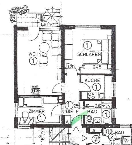 Pronájem bytu 2+kk 56 m², Gräfelfing, Bavorsko Pronájem bytu 2+kk 56 m², Gräfelfing, Bavorsko