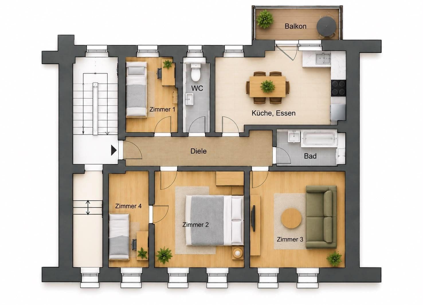 Pronájem bytu 4+1 96 m², Fenitzerstraße 29, Nürnberg, Bavorsko Pronájem bytu 4+1 96 m², Fenitzerstraße 29, Nürnberg, Bavorsko