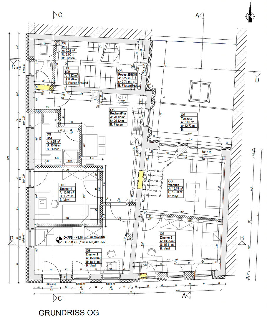 Pronájem bytu 4+1 91 m², Würzburg, Bavorsko Pronájem bytu 4+1 91 m², Würzburg, Bavorsko