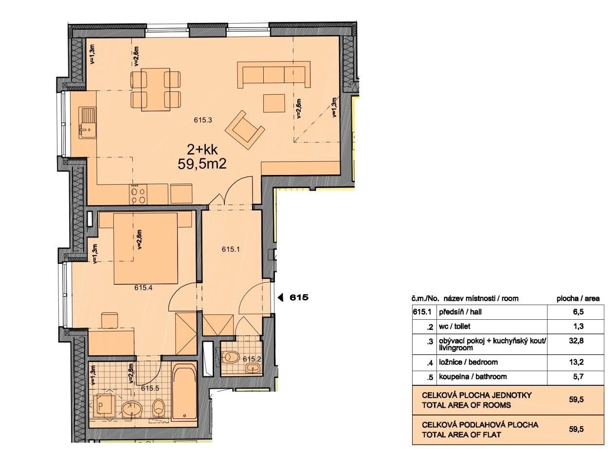 Pronájem bytu 2+kk 60 m², K Náhonu, Praha, Praha Pronájem bytu 2+kk 60 m², K Náhonu, Praha, Praha