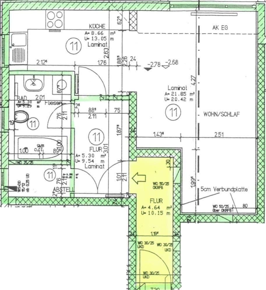 Pronájem bytu 1+1 47 m², Gülser Straße, Koblenz, Porýní-Falc Pronájem bytu 1+1 47 m², Gülser Straße, Koblenz, Porýní-Falc