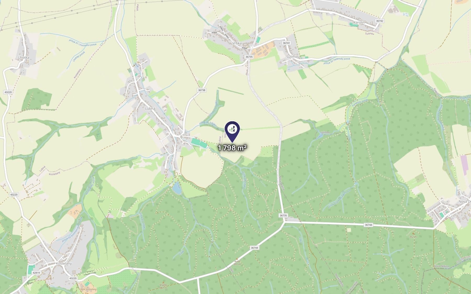 Prodej pozemku 1.798 m², Vrbka, Zlínský kraj Prodej pozemku 1.798 m², Vrbka, Zlínský kraj