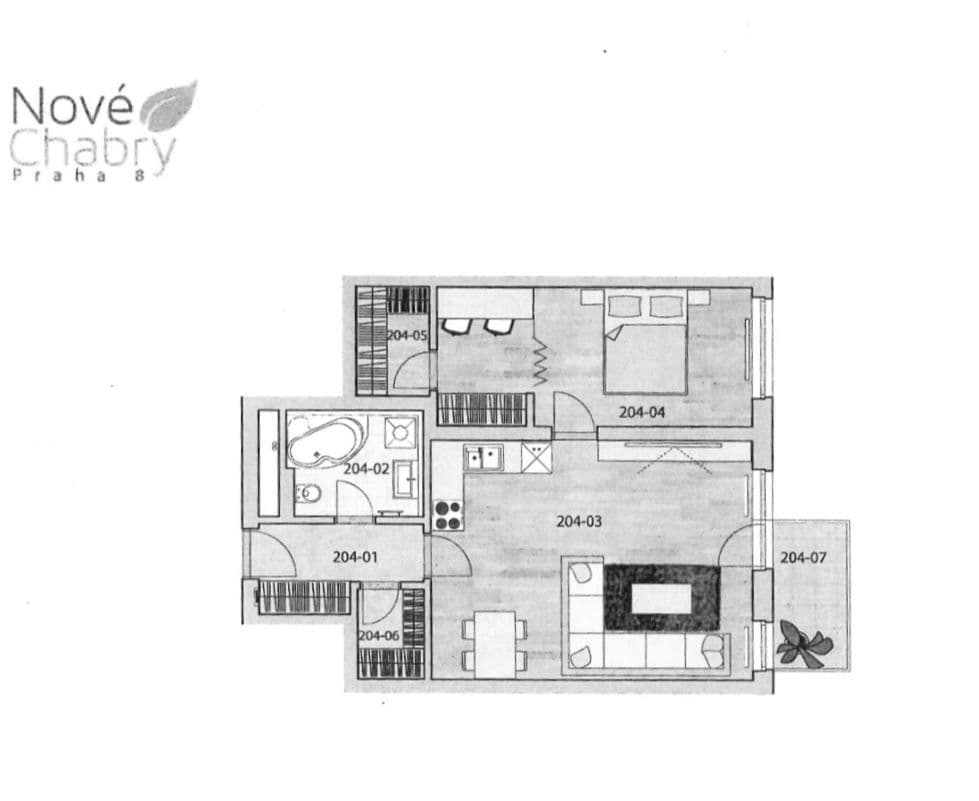 Pronájem bytu 2+kk 69 m², K Beranovu, Praha, Praha Pronájem bytu 2+kk 69 m², K Beranovu, Praha, Praha