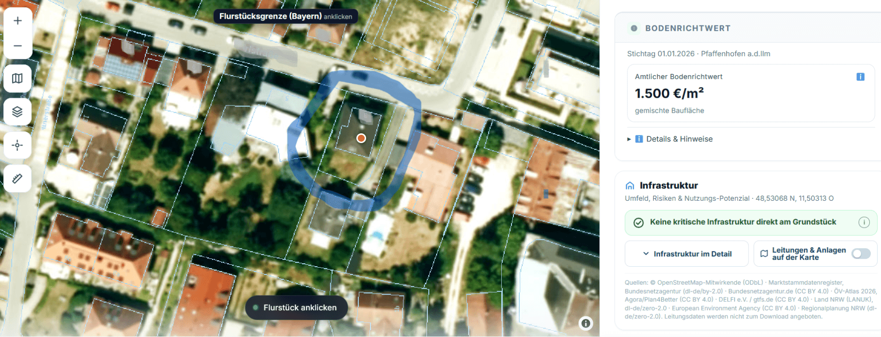 Prodej pozemku 342 m², Pfaffenhofen, Bavorsko Prodej pozemku 342 m², Pfaffenhofen, Bavorsko