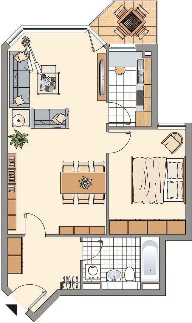 Pronájem bytu 2+1 61 m², Köln, Severní Porýní-Vestfálsko Pronájem bytu 2+1 61 m², Köln, Severní Porýní-Vestfálsko