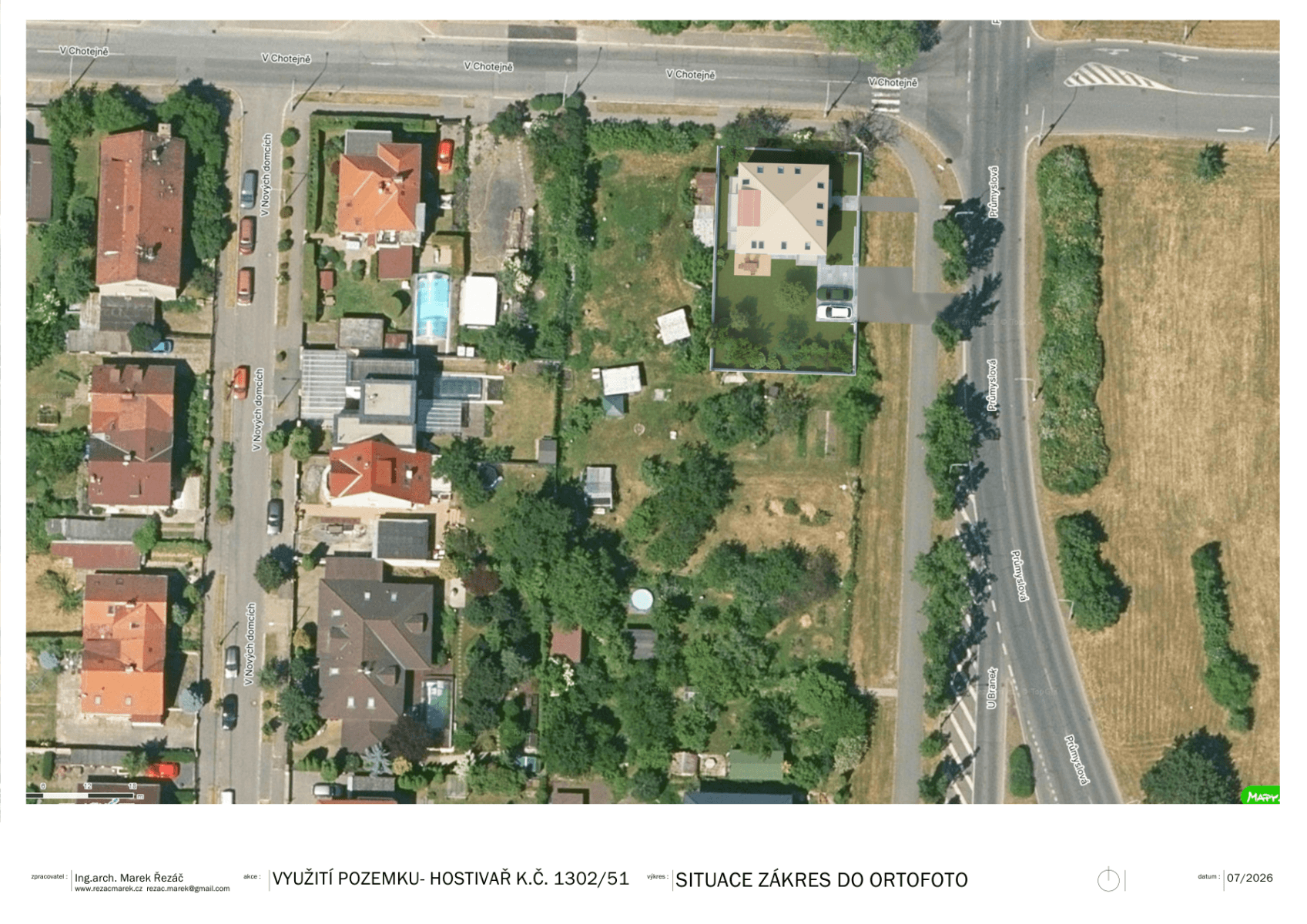 Prodej pozemku 626 m², V Chotejně, Praha, Praha Prodej pozemku 626 m², V Chotejně, Praha, Praha