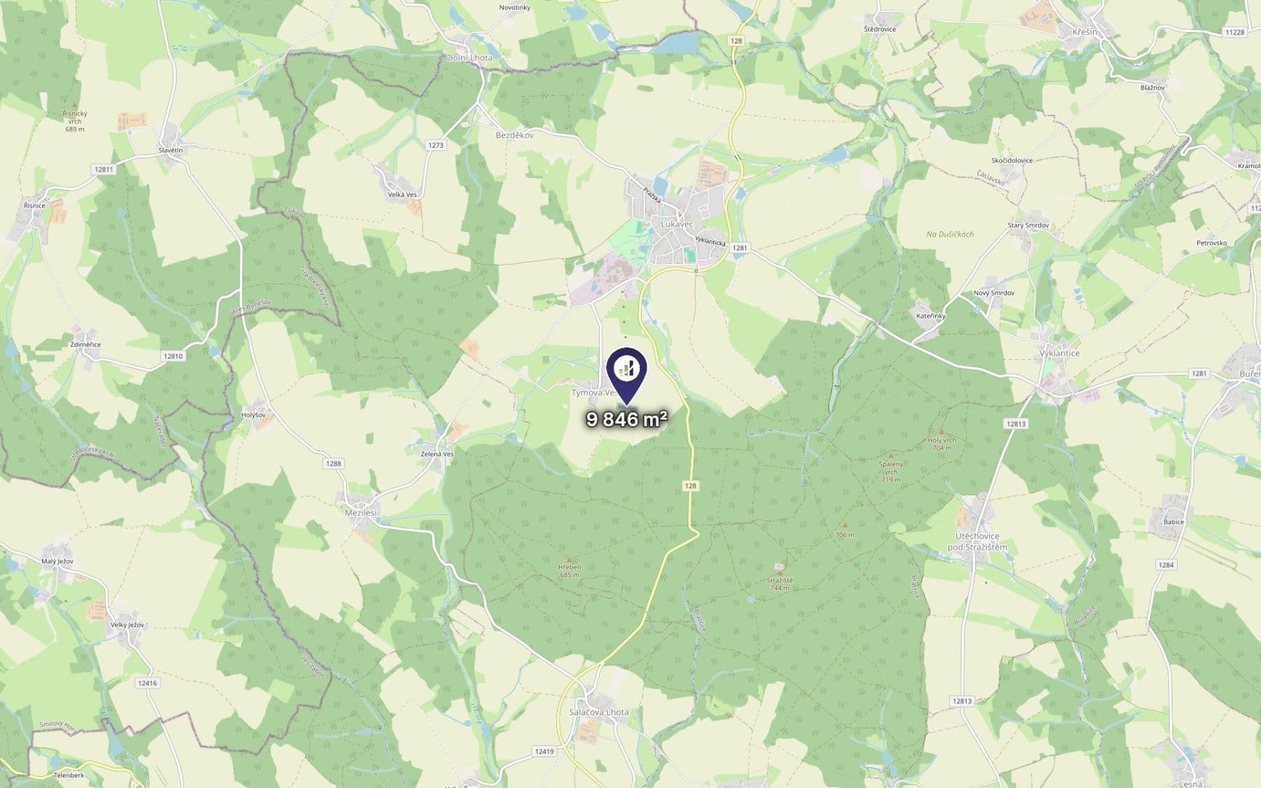 Prodej pozemku 9.846 m², Lukavec, Kraj Vysočina Prodej pozemku 9.846 m², Lukavec, Kraj Vysočina