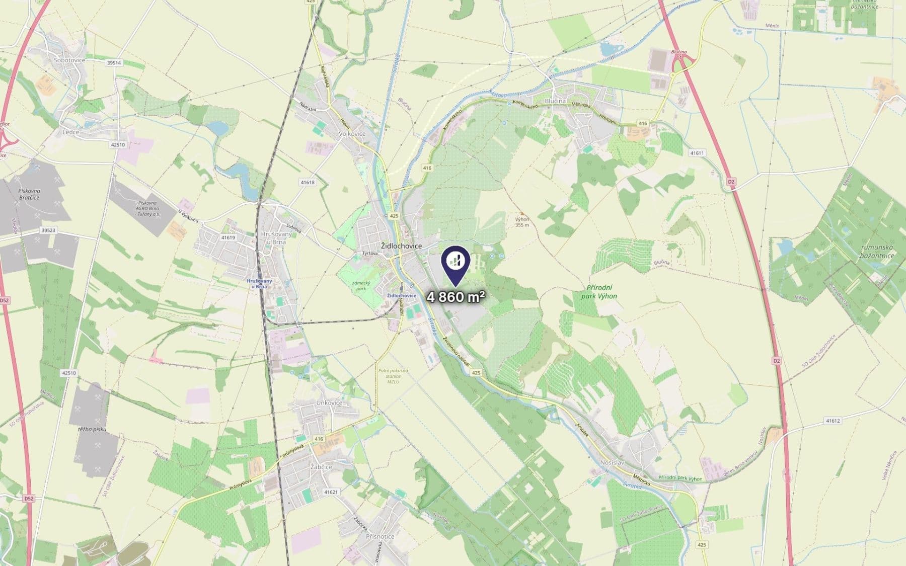 Prodej pozemku 4.860 m², Židlochovice, Jihomoravský kraj Prodej pozemku 4.860 m², Židlochovice, Jihomoravský kraj