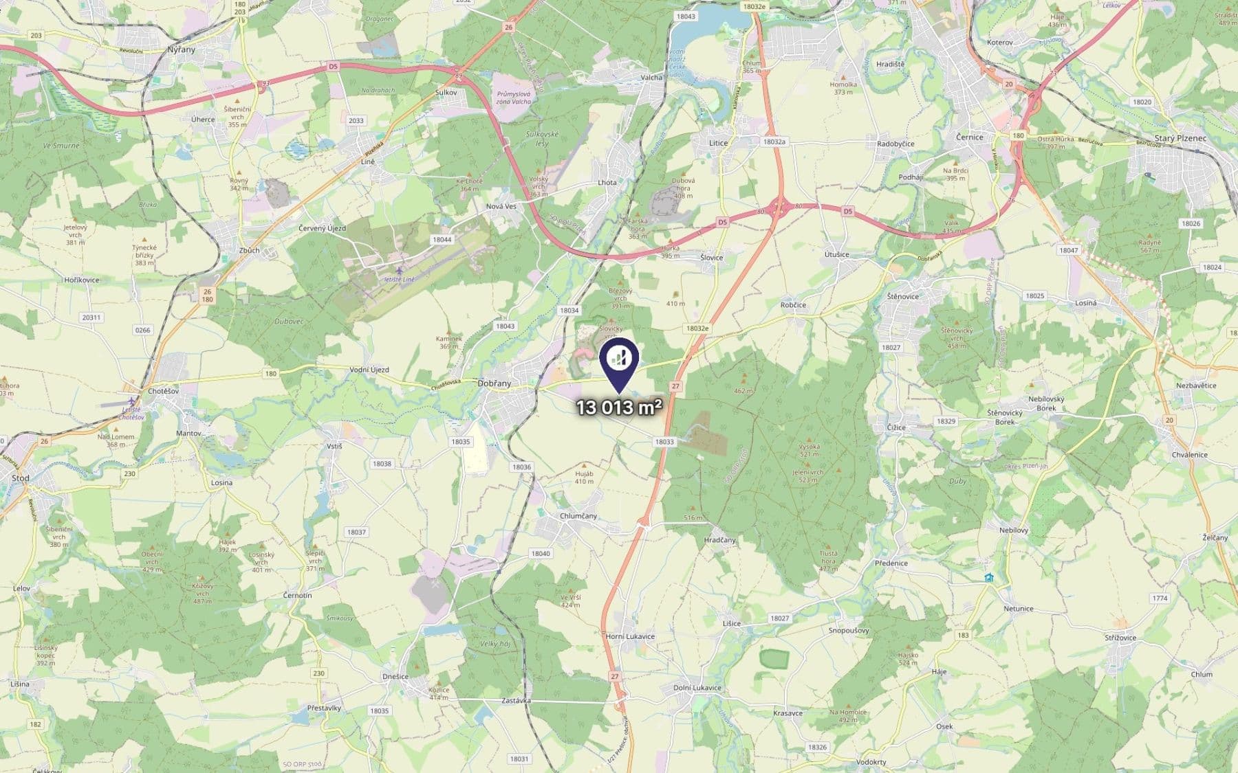 Prodej pozemku 1.627 m², Dobřany, Plzeňský kraj Prodej pozemku 1.627 m², Dobřany, Plzeňský kraj