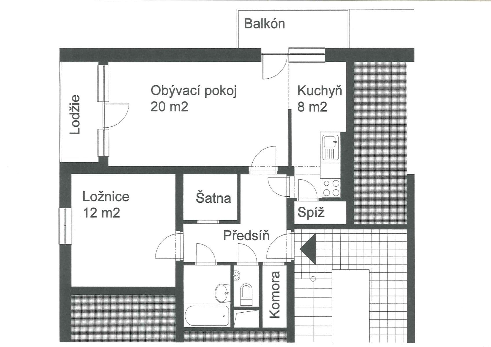 Pronájem bytu 2+kk 62 m², Hoškova, Praha, Praha Pronájem bytu 2+kk 62 m², Hoškova, Praha, Praha