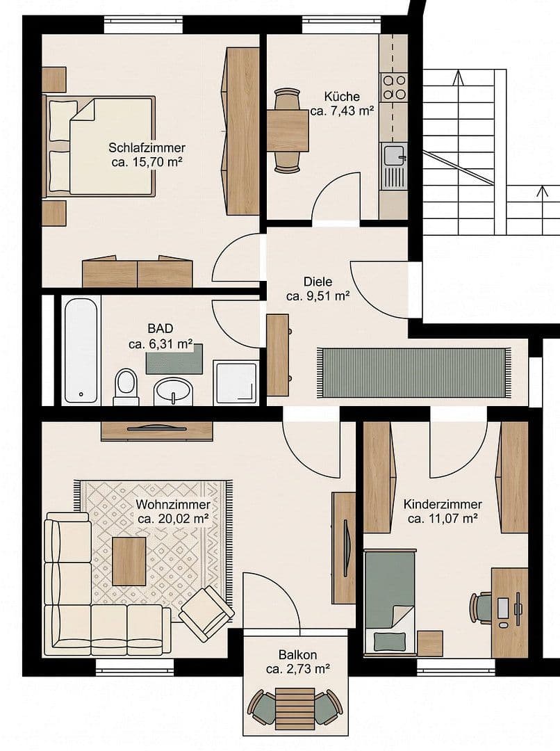 Prodej bytu 3+1 71 m², Moselstrasse 1-3, Mainz, Porýní-Falc Prodej bytu 3+1 71 m², Moselstrasse 1-3, Mainz, Porýní-Falc