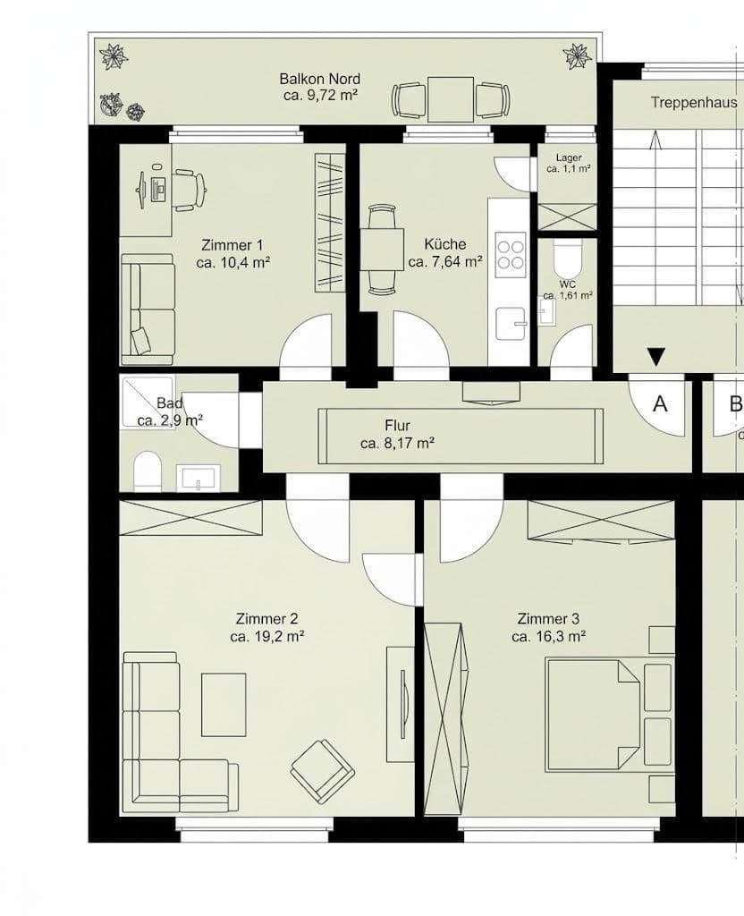 Prodej bytu 3+1 75 m², Kreysigstrasse 40, Mainz, Hessen Prodej bytu 3+1 75 m², Kreysigstrasse 40, Mainz, Hessen