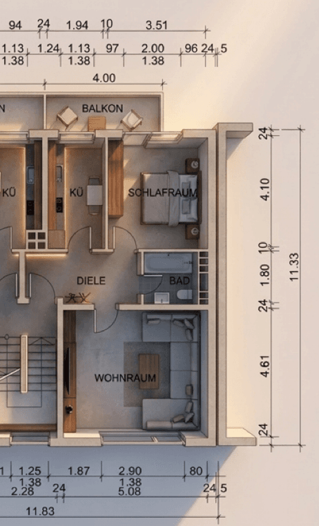 Pronájem bytu 2+kk 58 m², Frohnhauser Straße 107, Essen, Severní Porýní-Vestfálsko Pronájem bytu 2+kk 58 m², Frohnhauser Straße 107, Essen, Severní Porýní-Vestfálsko