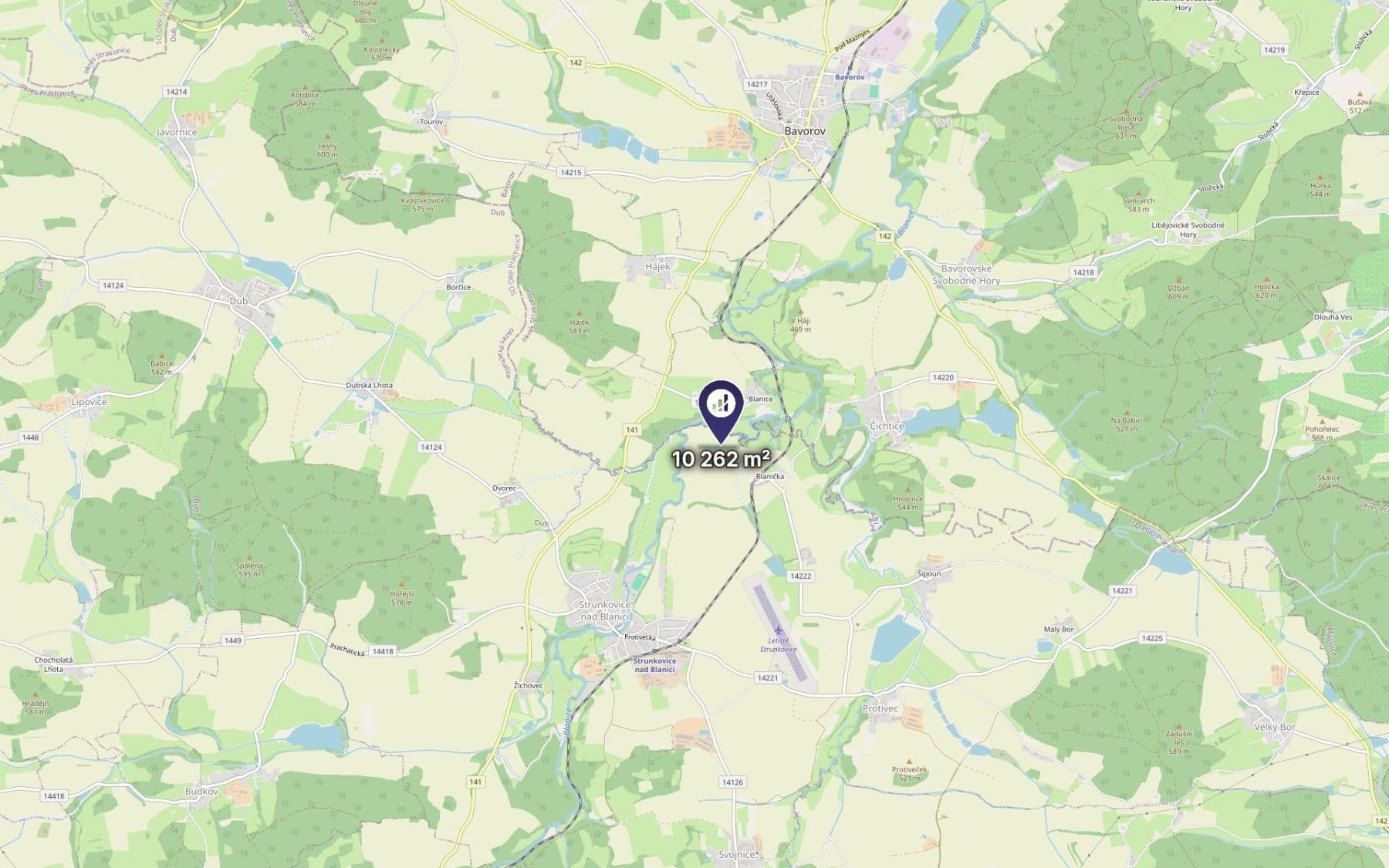 Prodej pozemku 1.026 m², Strunkovice nad Blanicí, Jihočeský kraj Prodej pozemku 1.026 m², Strunkovice nad Blanicí, Jihočeský kraj