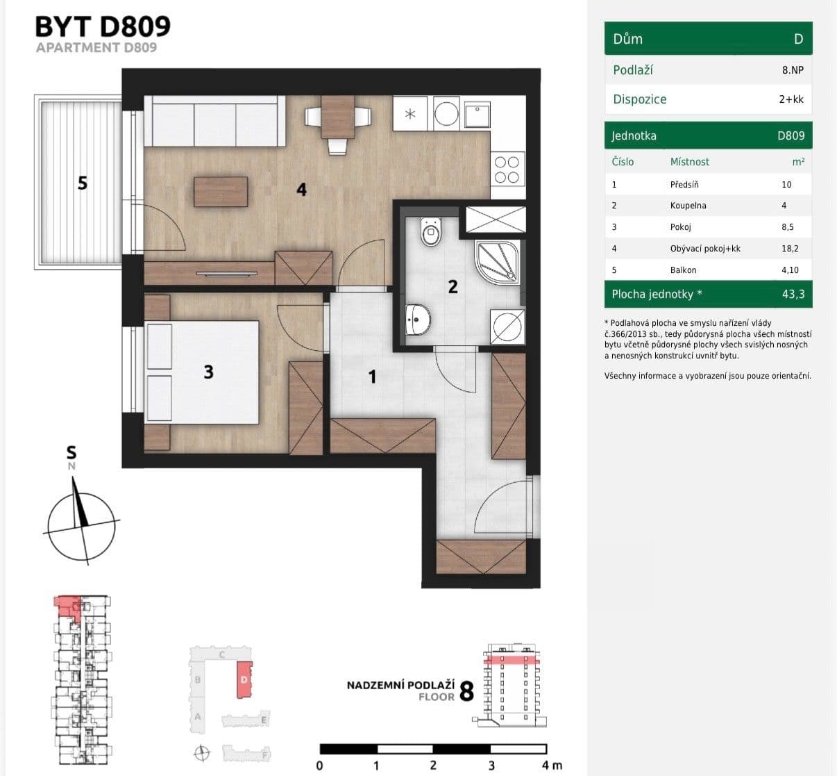 Pronájem bytu 2+kk 43 m², Arnošta Staňka, Praha, Praha Pronájem bytu 2+kk 43 m², Arnošta Staňka, Praha, Praha