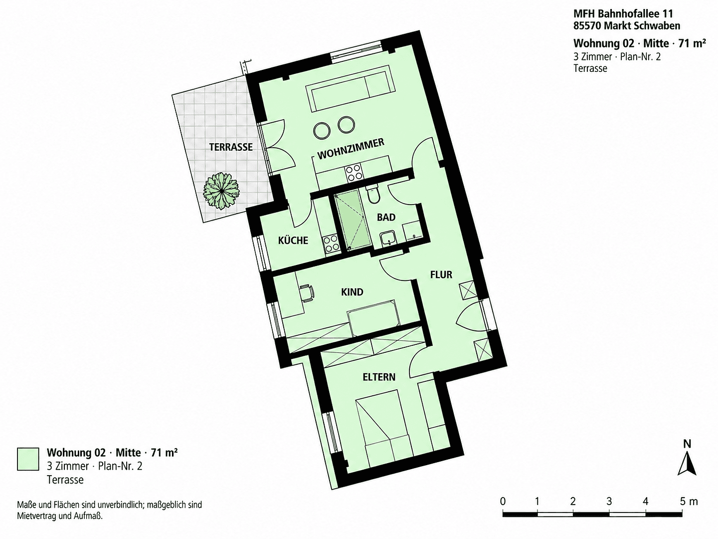 Pronájem bytu 3+1 71 m², Bahnhofallee 11, Markt Schwaben, Bavorsko Pronájem bytu 3+1 71 m², Bahnhofallee 11, Markt Schwaben, Bavorsko