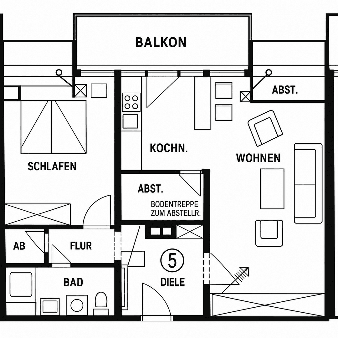 Pronájem bytu 2+1 56 m², Teichweg 3A, Osnabrück, Dolní Sasko Pronájem bytu 2+1 56 m², Teichweg 3A, Osnabrück, Dolní Sasko