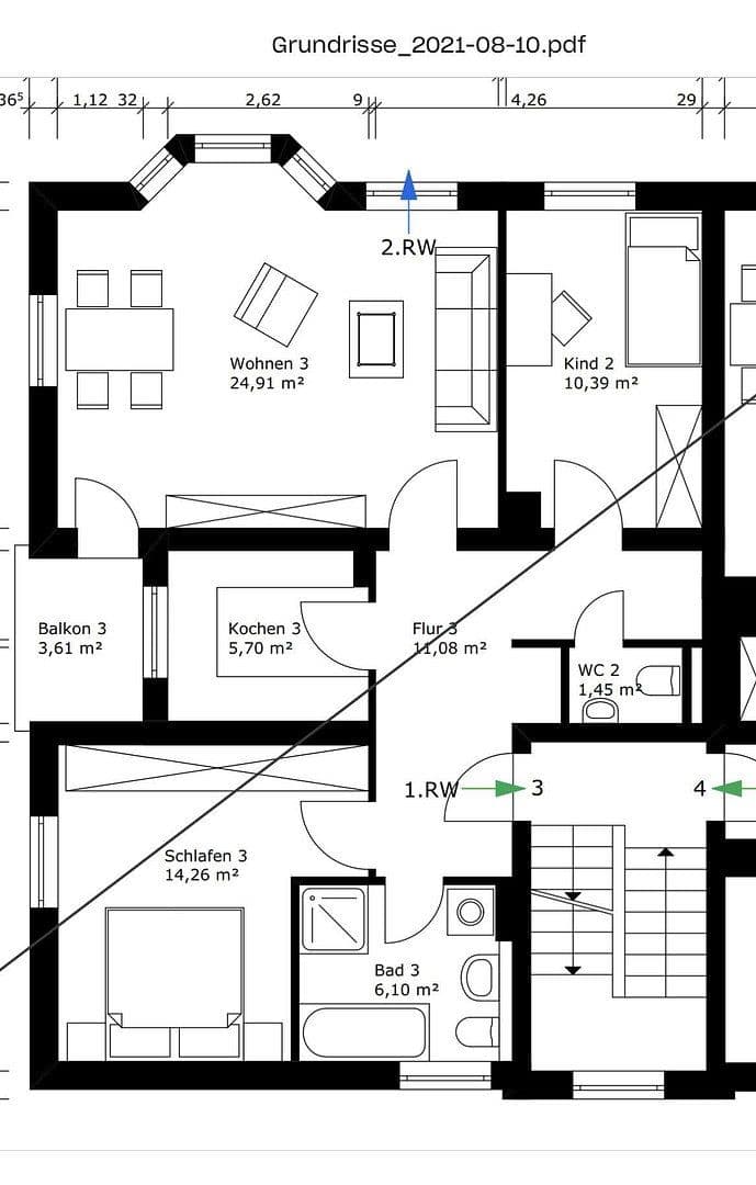 Pronájem bytu 3+1 76 m², Luitpoldstraße 21, Augsburg, Bavorsko Pronájem bytu 3+1 76 m², Luitpoldstraße 21, Augsburg, Bavorsko