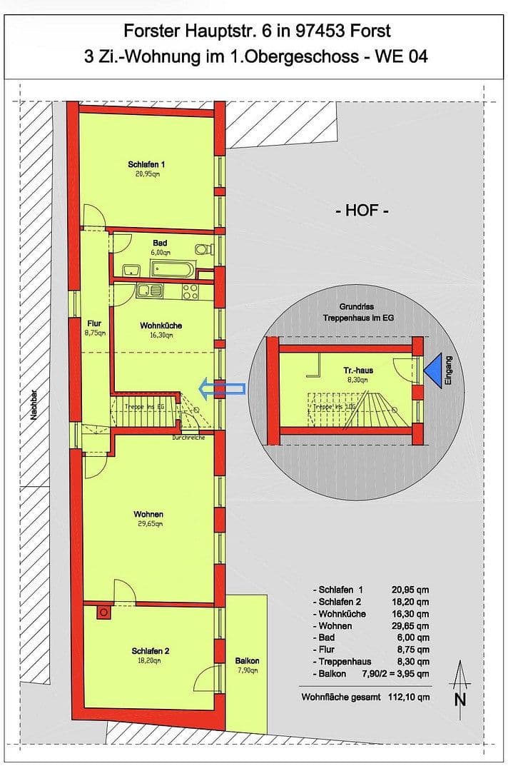 Pronájem bytu 3+1 112 m², Schonungen, Bavorsko Pronájem bytu 3+1 112 m², Schonungen, Bavorsko