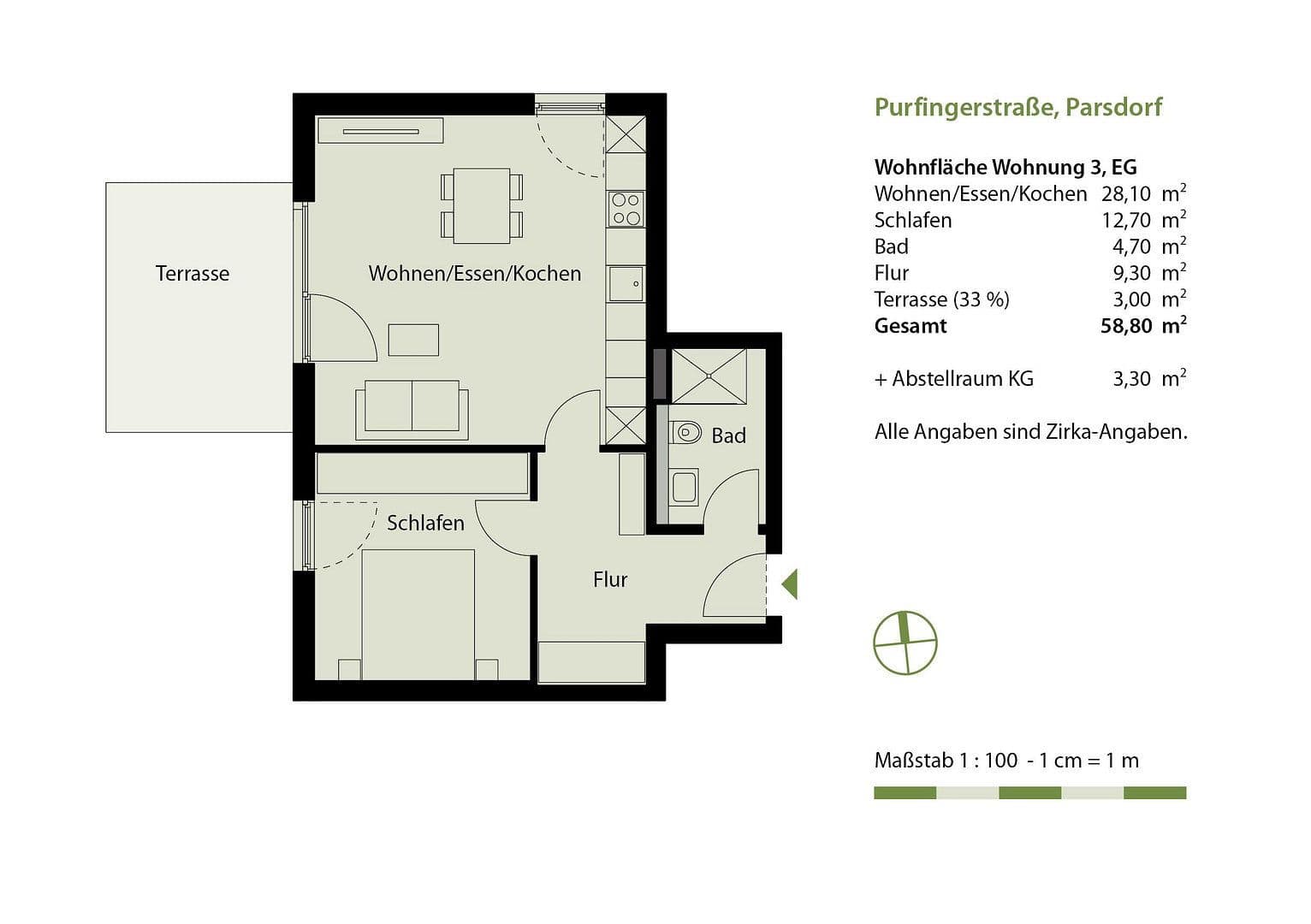Prodej bytu 2+1 59 m², Parsdorf, Bavorsko Prodej bytu 2+1 59 m², Parsdorf, Bavorsko