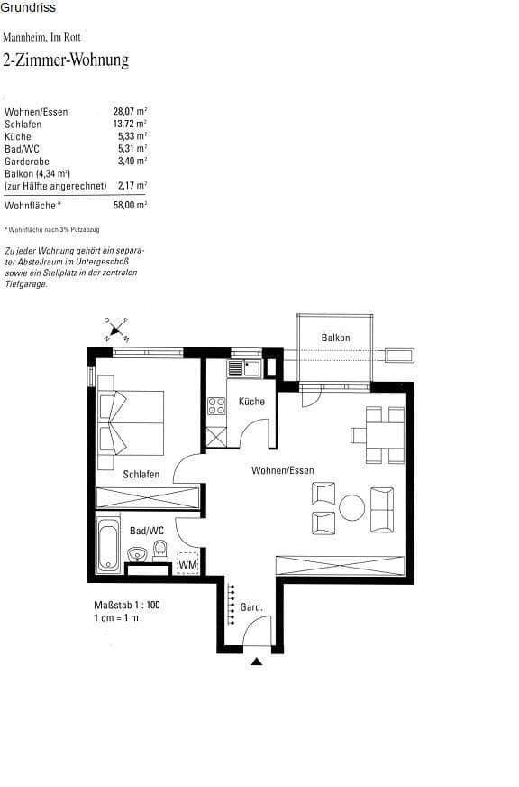 Prodej bytu 2+1 58 m², Mannheim, Bádensko-Württembersko Prodej bytu 2+1 58 m², Mannheim, Bádensko-Württembersko